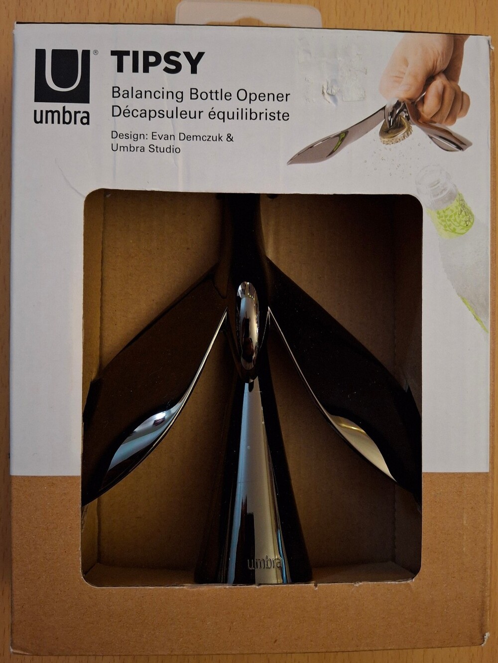 Umbra Tipsy Balancing Bottle Opener Silver Metal 4 1/2 in 1013387-022